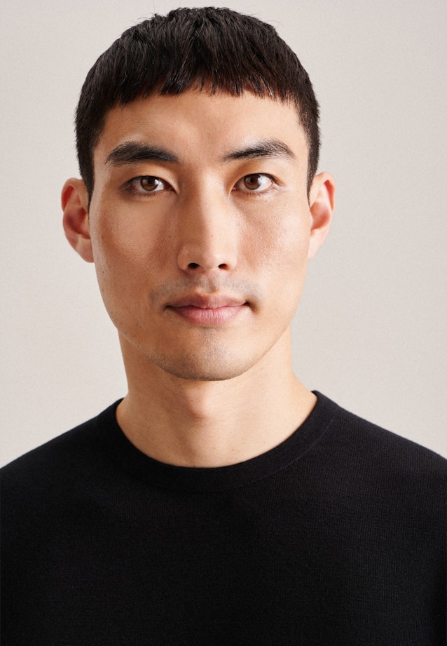 Crew Neck Pullover Uni in Black |  Seidensticker Onlineshop