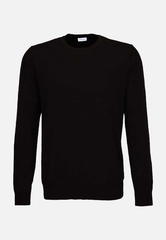 Crew Neck Pullover Uni in Black |  Seidensticker Onlineshop