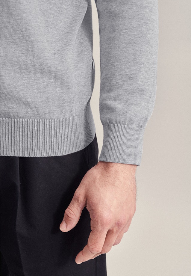 Gerader Schnitt (Normal-Fit) Pullover Uni in Grau |  Seidensticker Onlineshop
