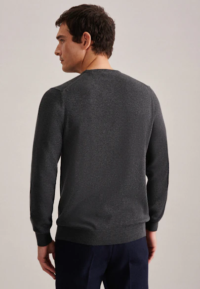 Gerader Schnitt (Normal-Fit) Pullover Uni in Grau |  Seidensticker Onlineshop