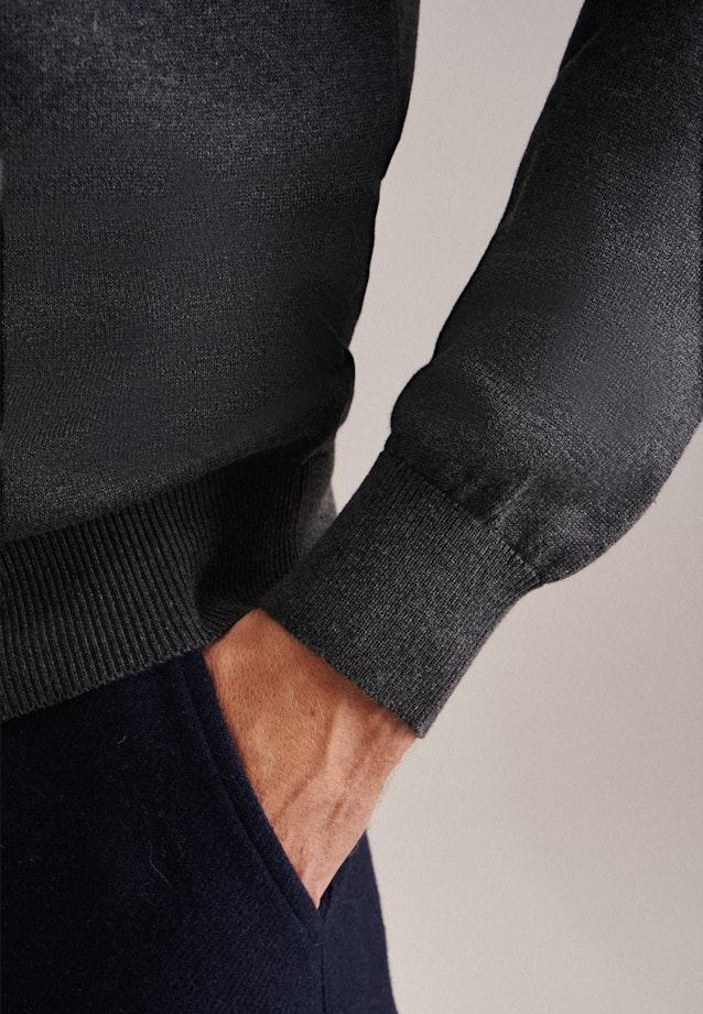 Gerader Schnitt (Normal-Fit) Pullover Uni in Grau |  Seidensticker Onlineshop