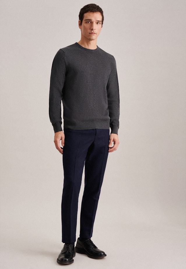 Gerader Schnitt (Normal-Fit) Pullover Uni in Grau |  Seidensticker Onlineshop