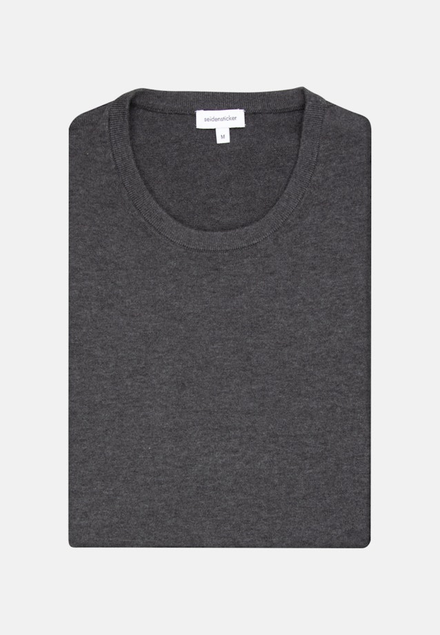 Gerader Schnitt (Normal-Fit) Pullover Uni in Grau |  Seidensticker Onlineshop