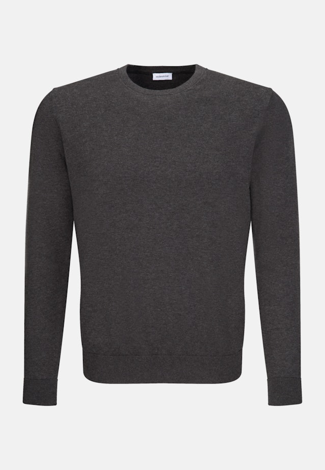 Gerader Schnitt (Normal-Fit) Pullover Uni in Grau |  Seidensticker Onlineshop