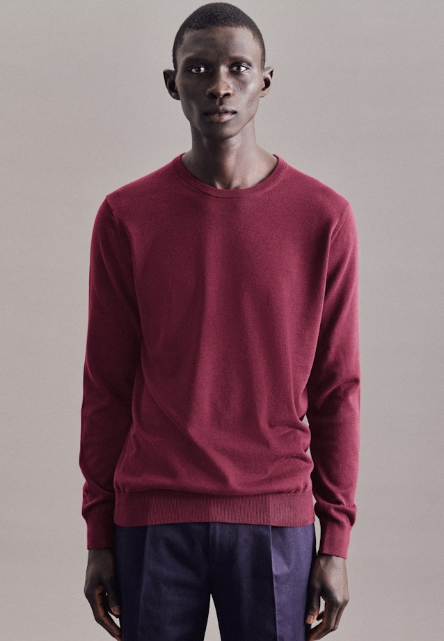 Gerader Schnitt (Normal-Fit) Pullover Uni in Rot |  Seidensticker Onlineshop