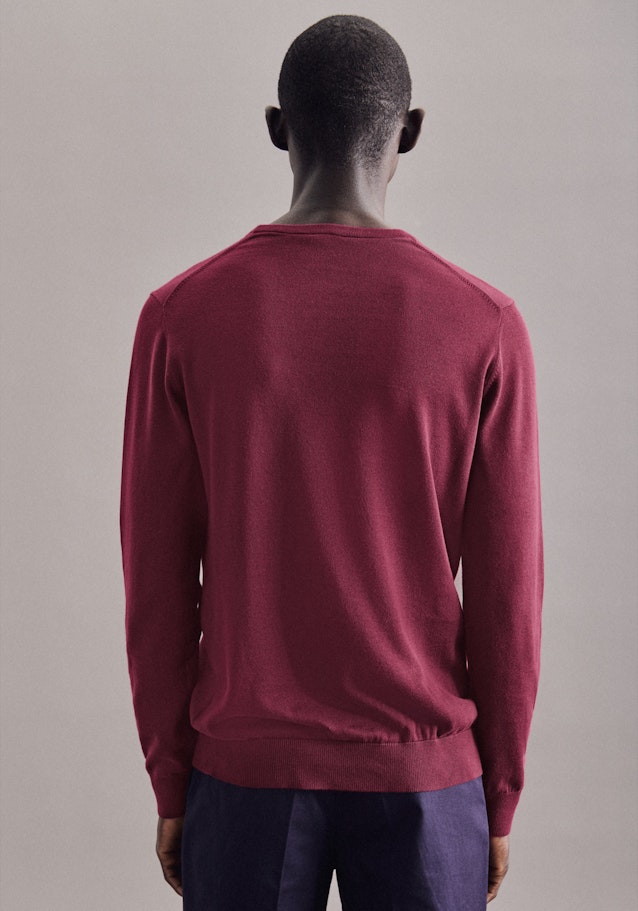 Gerader Schnitt (Normal-Fit) Pullover Uni in Rot | Seidensticker Onlineshop