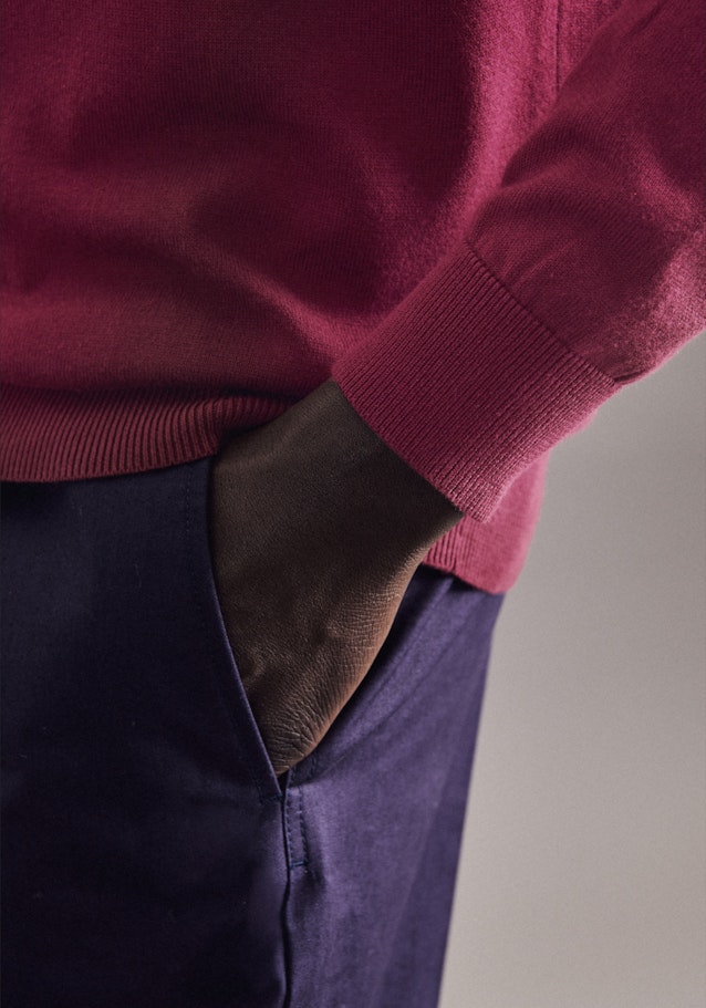 Gerader Schnitt (Normal-Fit) Pullover Uni in Rot | Seidensticker Onlineshop