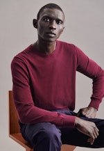 Gerader Schnitt (Normal-Fit) Pullover Uni in Rot |  Seidensticker Onlineshop