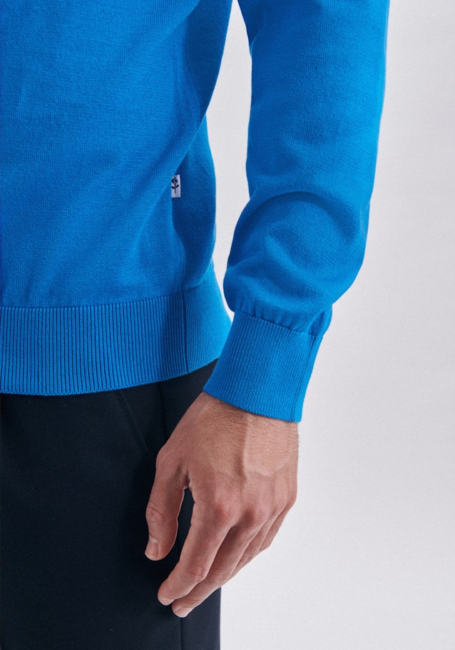 Gerader Schnitt (Normal-Fit) Pullover Uni in Türkis | Seidensticker Onlineshop
