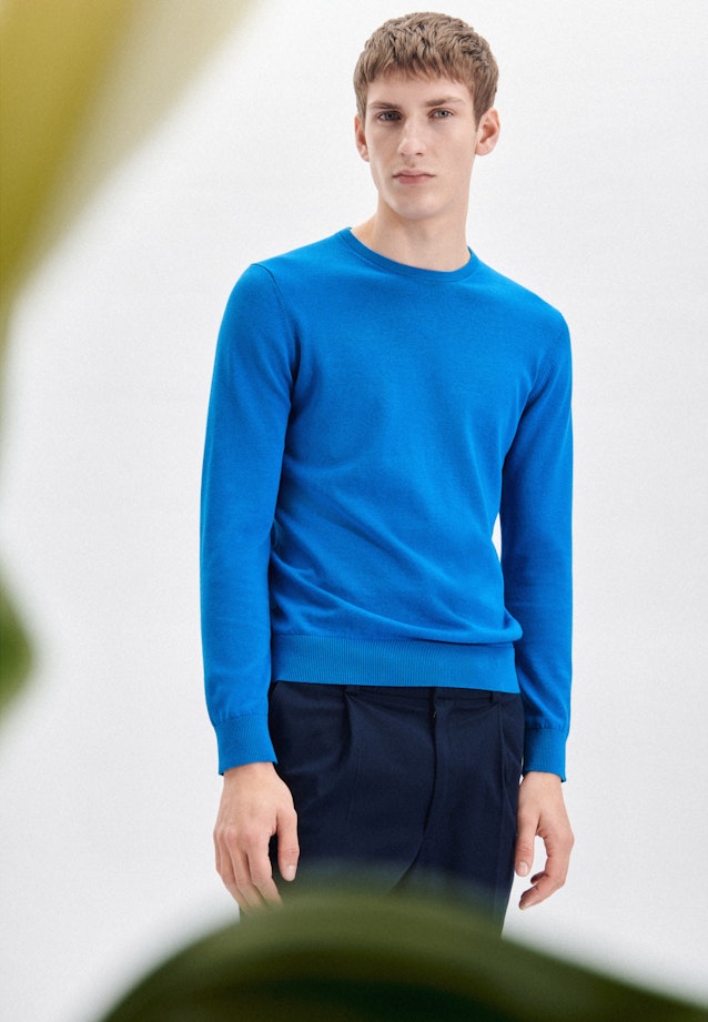Crew Neck Pullover Uni in Turquoise |  Seidensticker Onlineshop