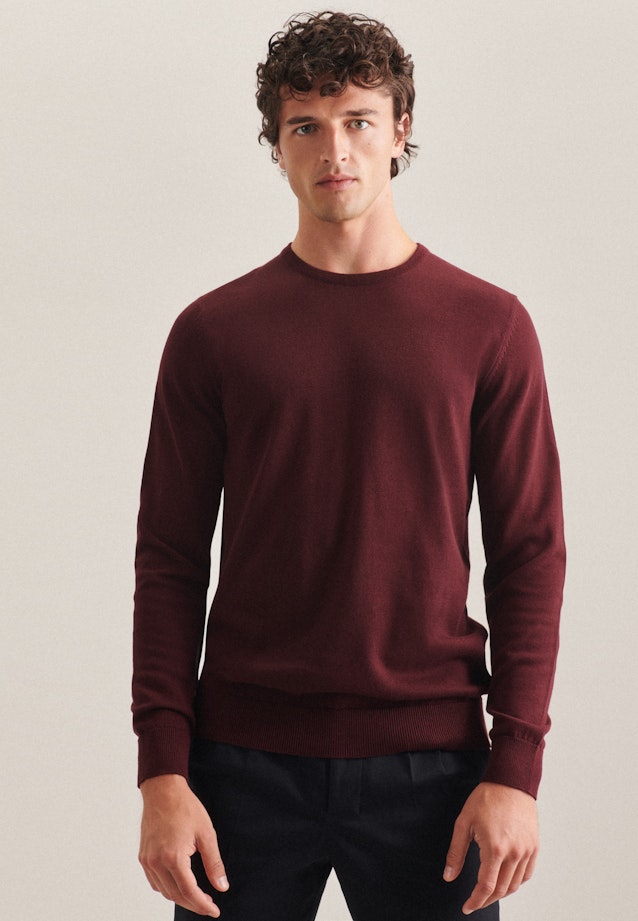 Gerader Schnitt (Normal-Fit) Pullover Uni in Rot |  Seidensticker Onlineshop