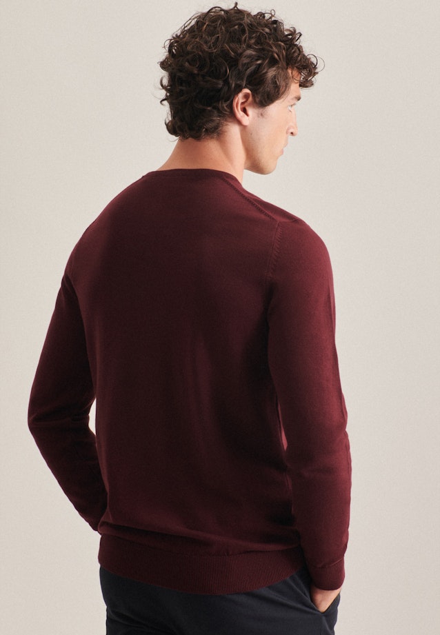 Gerader Schnitt (Normal-Fit) Pullover Uni in Rot |  Seidensticker Onlineshop