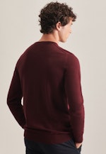 Gerader Schnitt (Normal-Fit) Pullover Uni in Rot |  Seidensticker Onlineshop