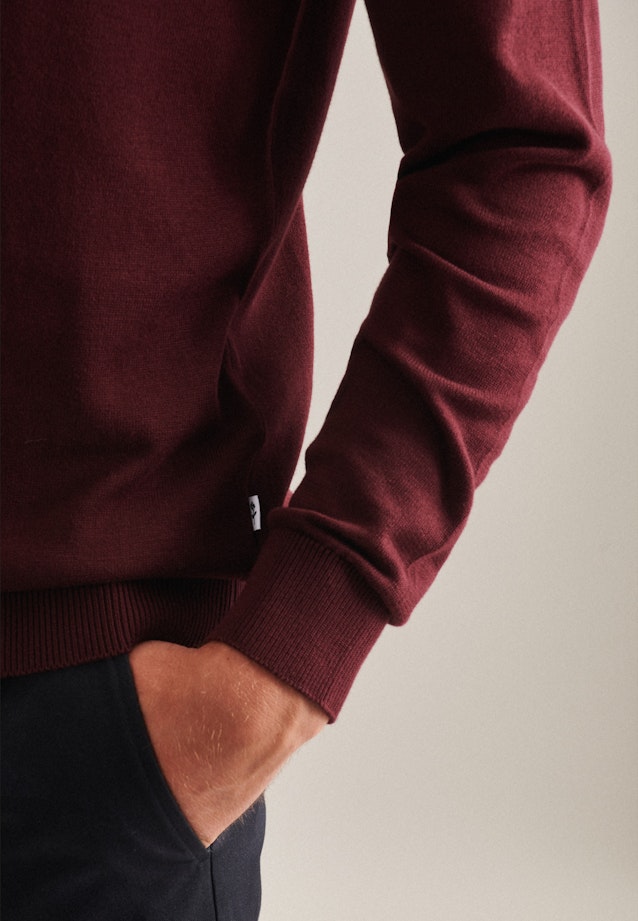 Gerader Schnitt (Normal-Fit) Pullover Uni in Rot |  Seidensticker Onlineshop
