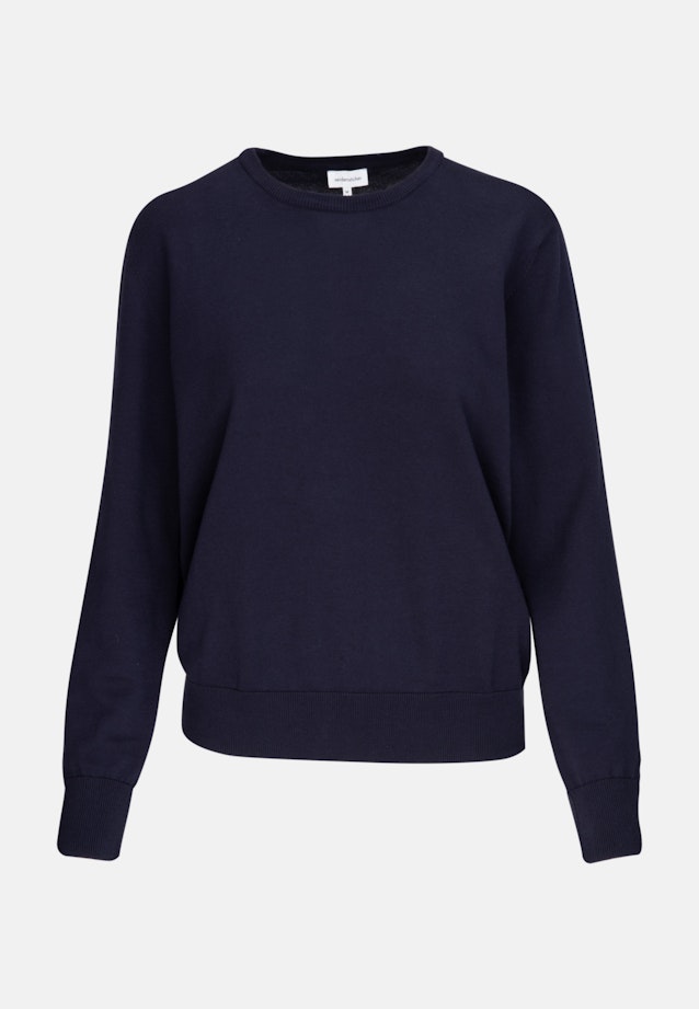 Regular fit Pullover Uni in Dunkelblau |  Seidensticker Onlineshop