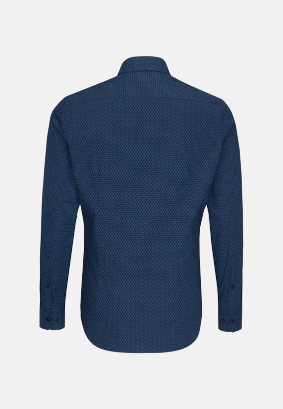 Seidensticker Heren Slim Patch Longsleeve Katoen Overhemd, blauw (653690), 40
