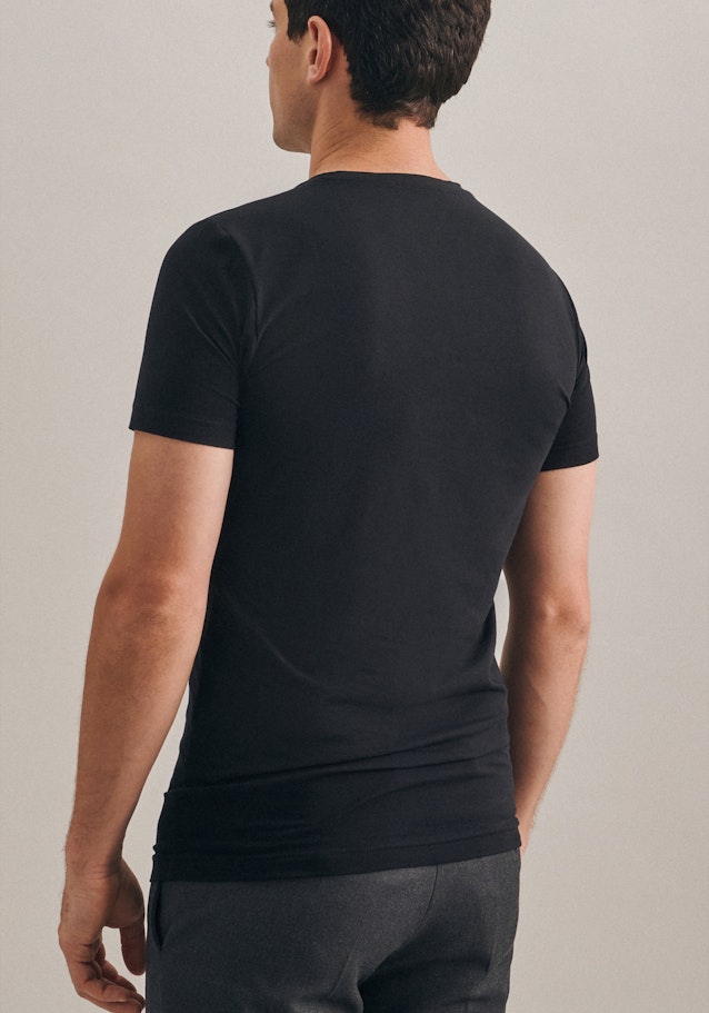 Rundhals T-Shirt Regular in Schwarz | Seidensticker Onlineshop
