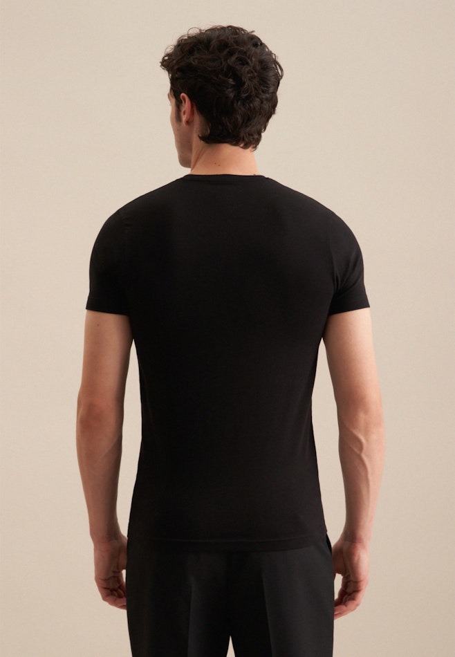 T-Shirt Regular Manche Courte dans Noir | Boutique en ligne Seidensticker