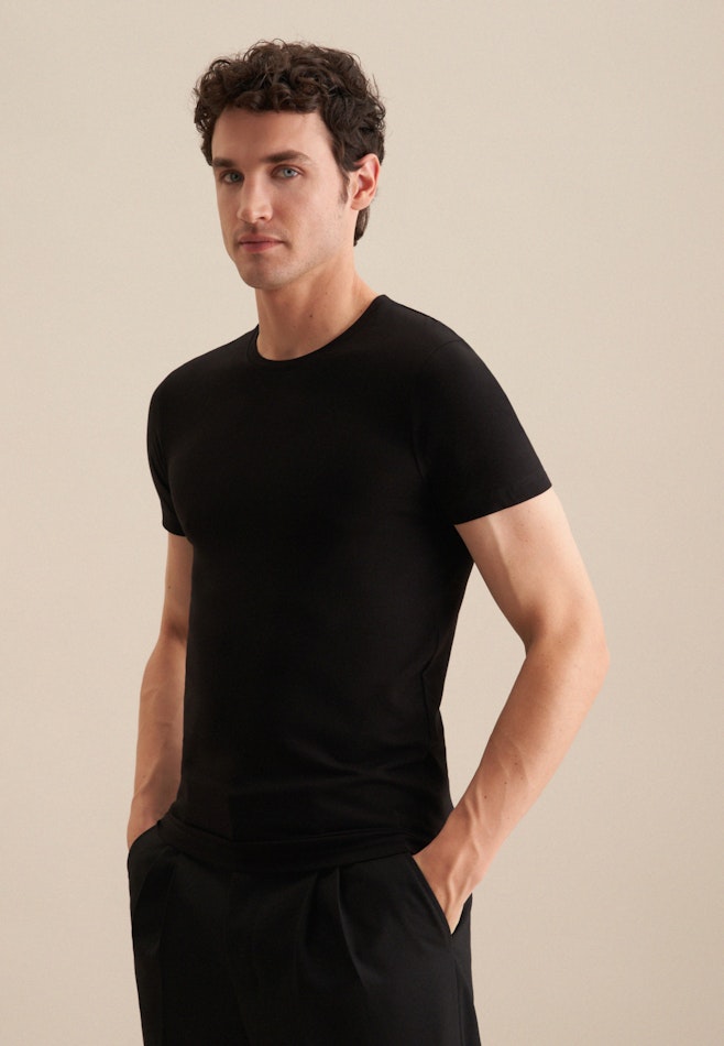 T-Shirt Uni in Schwarz | Seidensticker Onlineshop