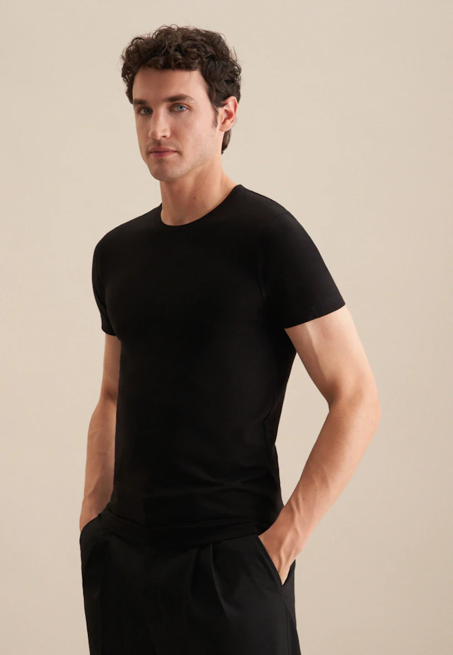 Rundhals Unterzieh-T-Shirt in Schwarz | Seidensticker Onlineshop
