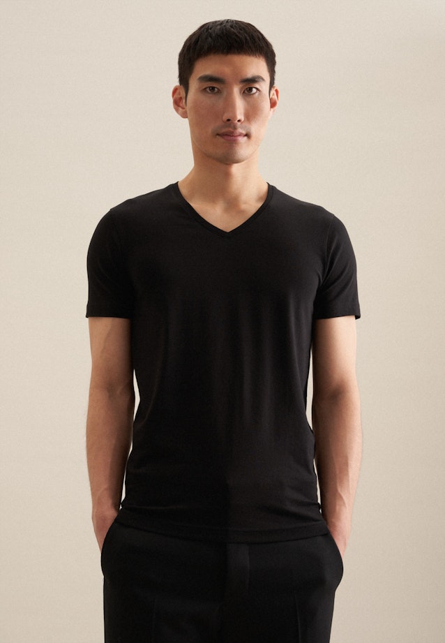 V-Neck T-Shirt in Black |  Seidensticker Onlineshop