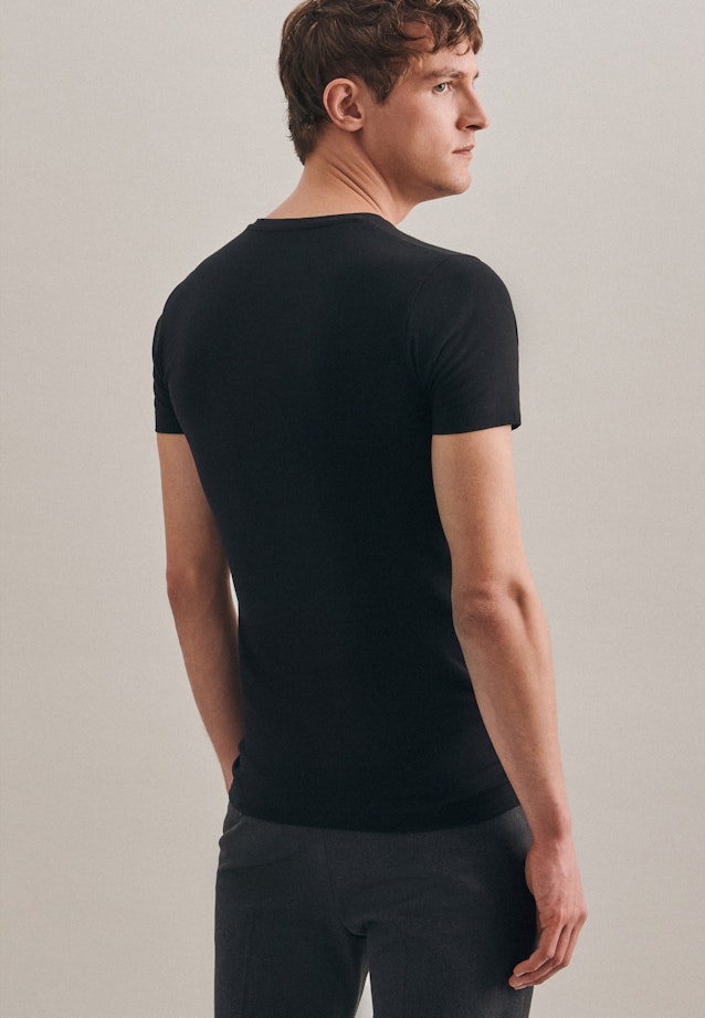 V-Neck T-Shirt Slim fit in Schwarz |  Seidensticker Onlineshop