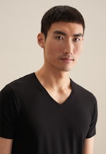 V-Neck T-Shirt Slim fit in Schwarz |  Seidensticker Onlineshop