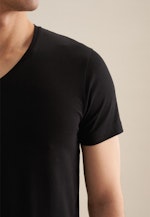 V-Neck T-Shirt Slim fit in Schwarz |  Seidensticker Onlineshop