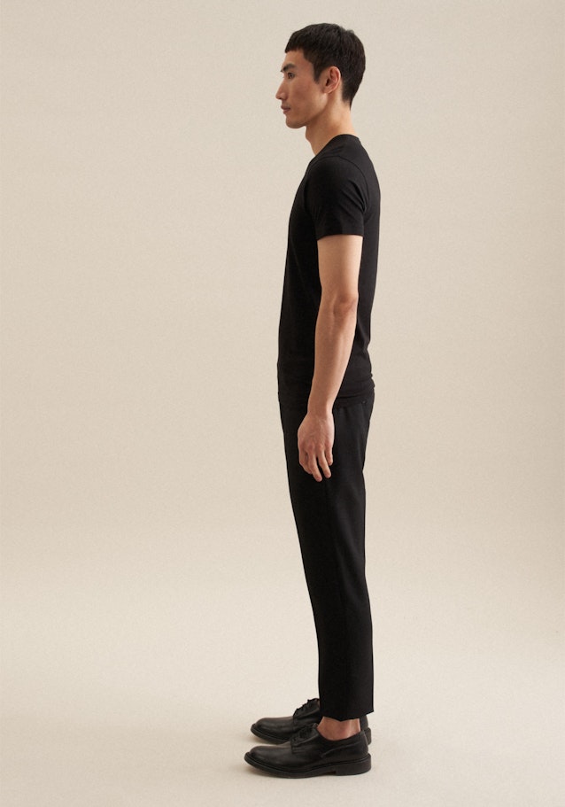 V-Neck T-Shirt Slim fit in Schwarz |  Seidensticker Onlineshop