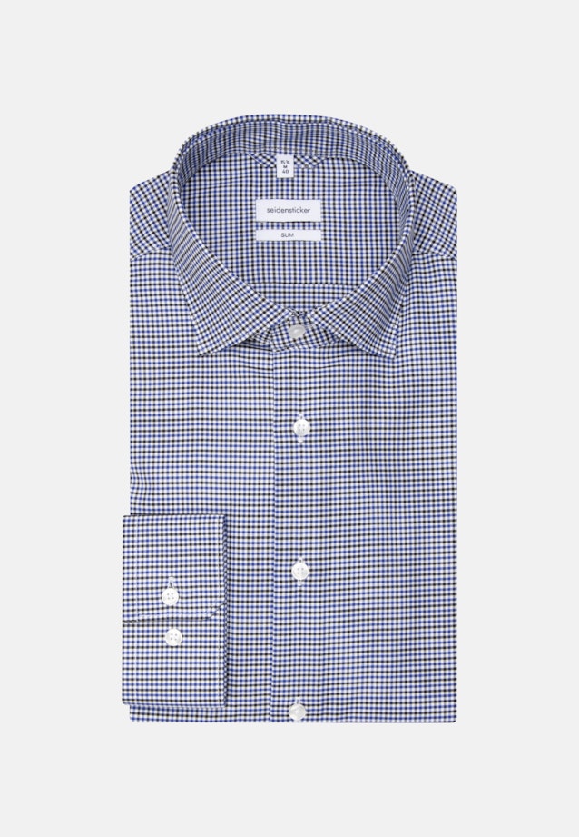 Easy-iron Dobby Twill Business Shirt in Slim with Kent-Collar in Medium Blue |  Seidensticker Onlineshop