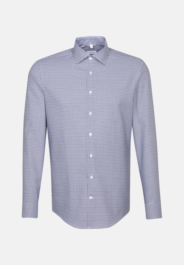 Bügelleichtes Dobby Twill Business Hemd in Slim mit Kentkragen in Mittelblau |  Seidensticker Onlineshop