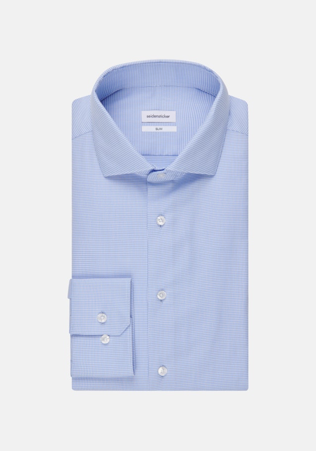 Easy-iron Pepita Business Shirt in Slim with Kent-Collar in Light Blue |  Seidensticker Onlineshop