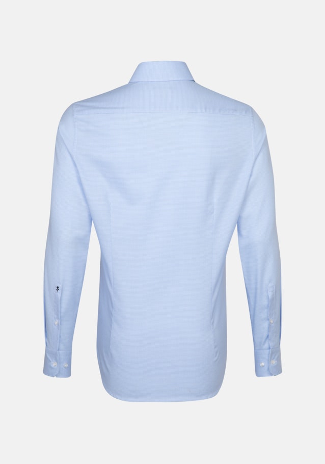 Bügelleichtes Pepita Business Hemd in Slim mit Kentkragen in Hellblau |  Seidensticker Onlineshop
