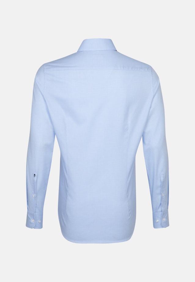 Bügelleichtes Pepita Business Hemd in Slim mit Kentkragen in Hellblau |  Seidensticker Onlineshop