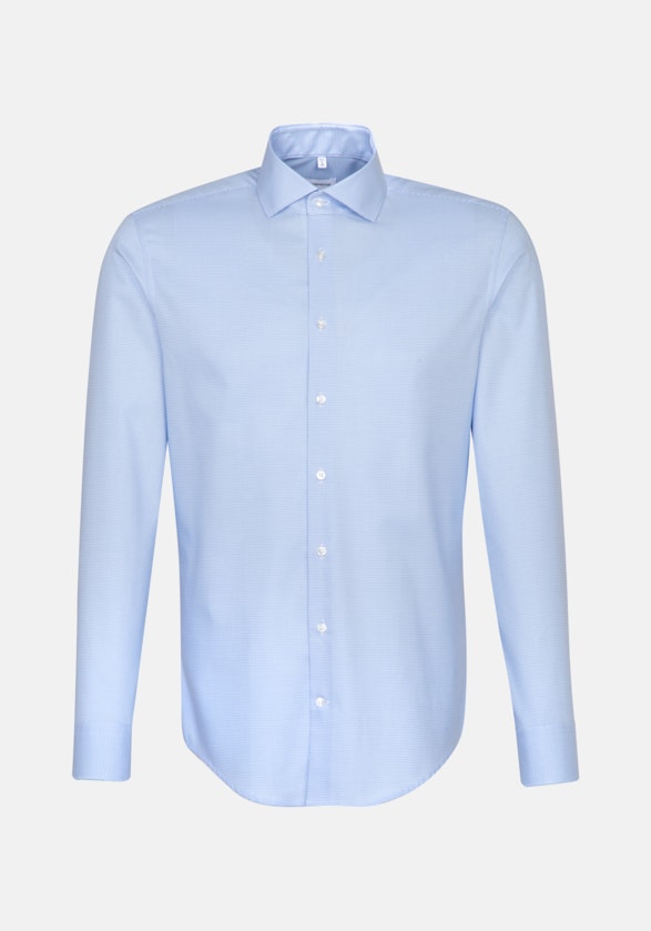 Easy-iron Pepita Business overhemd in Slim with Kentkraag in Lichtblauw |  Seidensticker Onlineshop