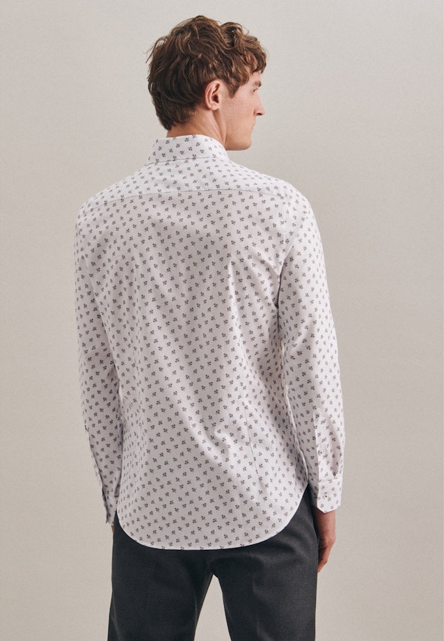 Slim Oxfordhemd Druck in Weiß |  Seidensticker Onlineshop
