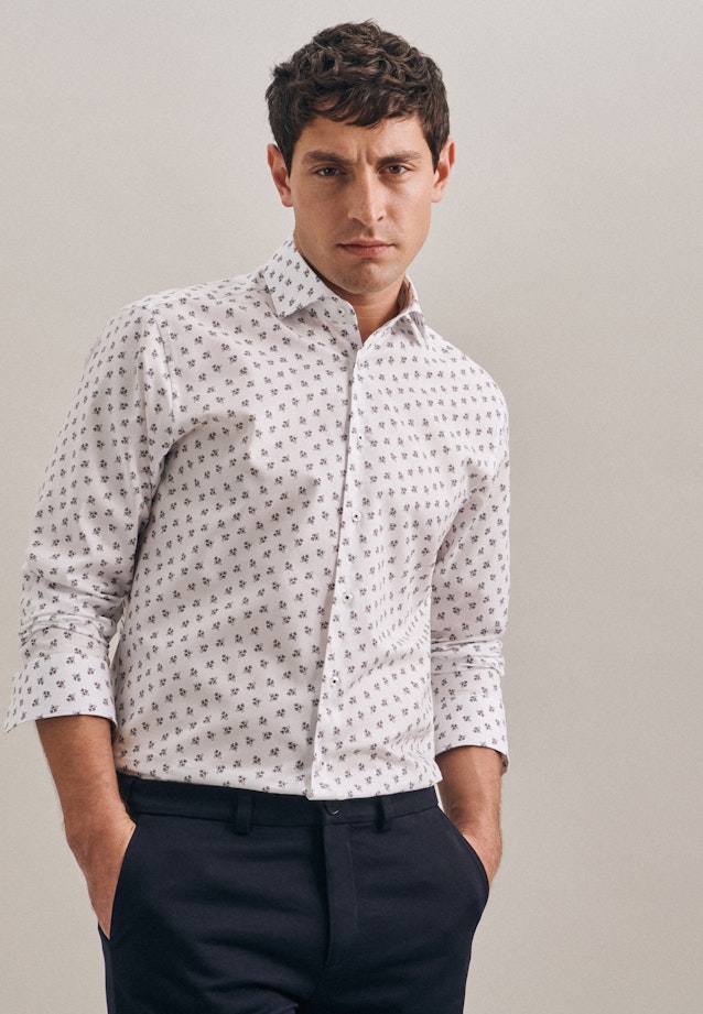 Regular Chemise oxford Imprimé in Blanc |  Seidensticker Onlineshop