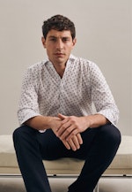 Regular Oxfordhemd Druck in Weiß |  Seidensticker Onlineshop