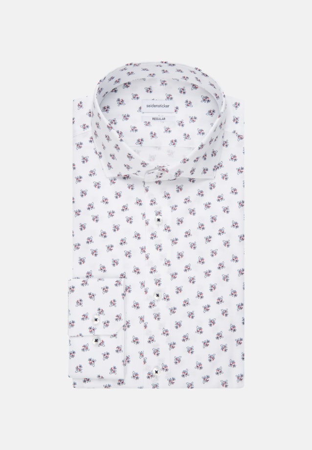 Regular Oxfordhemd Druck in Weiß |  Seidensticker Onlineshop