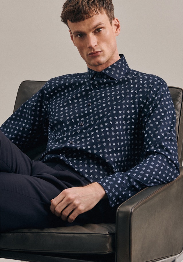 Oxford shirt in Regular with Kent-Collar in Dark Blue |  Seidensticker Onlineshop