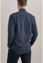 Regular Oxfordhemd Druck in Dunkelblau |  Seidensticker Onlineshop