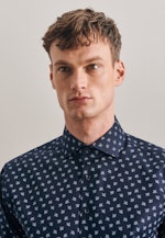 Regular Oxfordhemd Druck in Dunkelblau |  Seidensticker Onlineshop