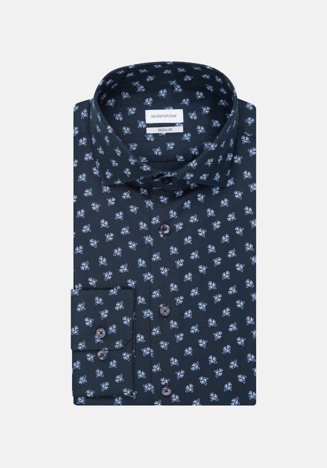 Regular Oxfordhemd Druck in Dunkelblau | Seidensticker Onlineshop