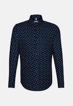 Regular Oxfordhemd Druck in Dunkelblau |  Seidensticker Onlineshop