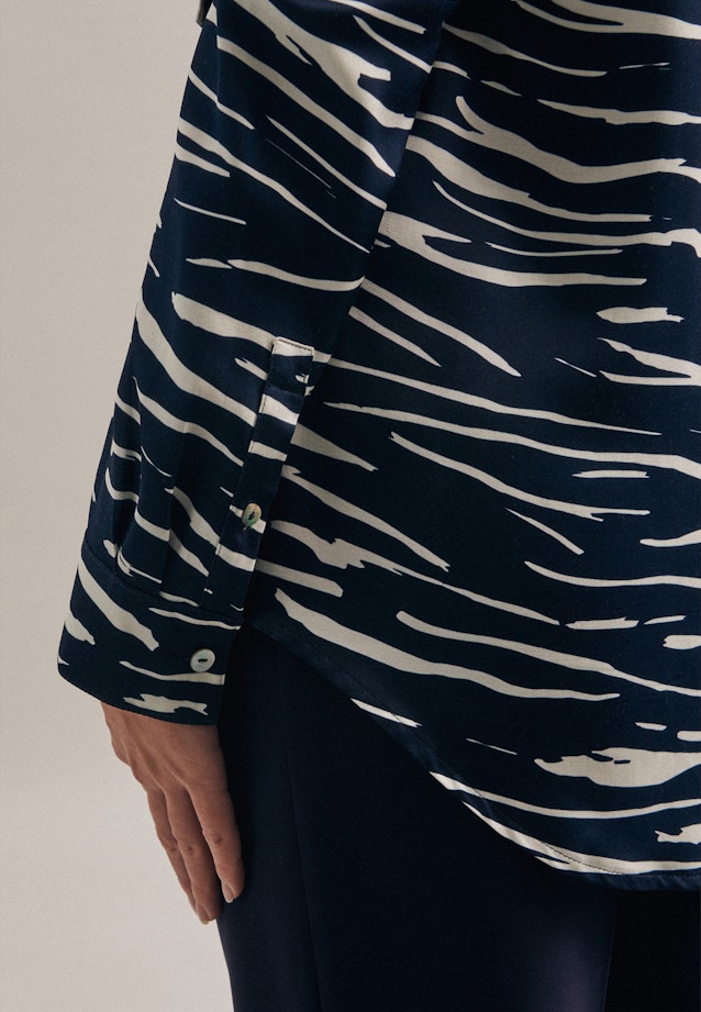 Regular fit Hemdbluse Druck in Dunkelblau |  Seidensticker Onlineshop