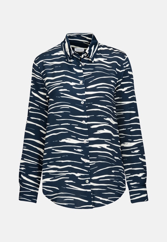 Regular fit Hemdbluse Druck in Dunkelblau |  Seidensticker Onlineshop
