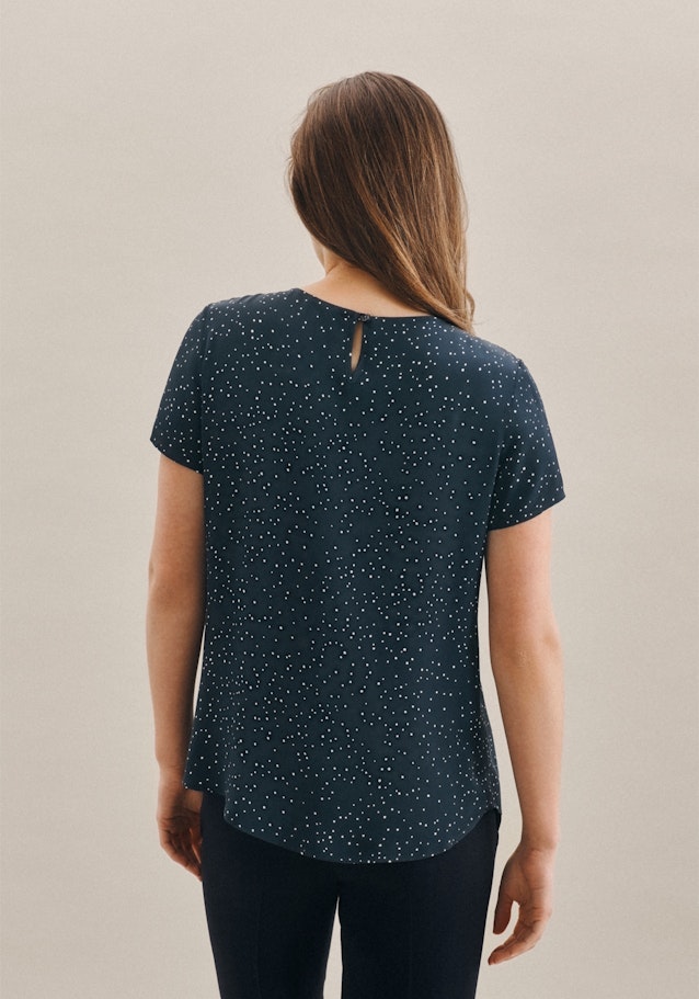 Kurzarm Popeline Shirtbluse in Dunkelblau |  Seidensticker Onlineshop