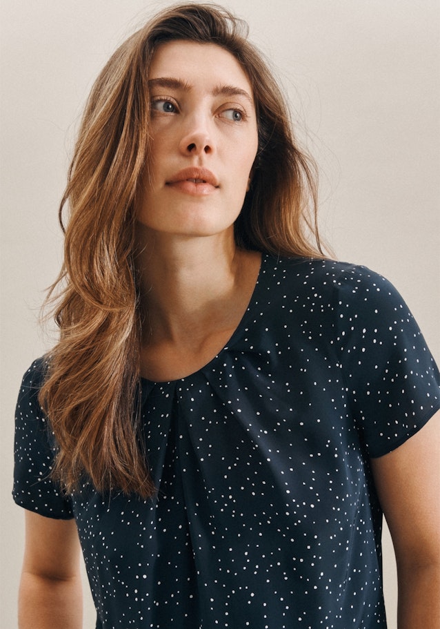 Kurzarm Popeline Shirtbluse in Dunkelblau | Seidensticker Onlineshop