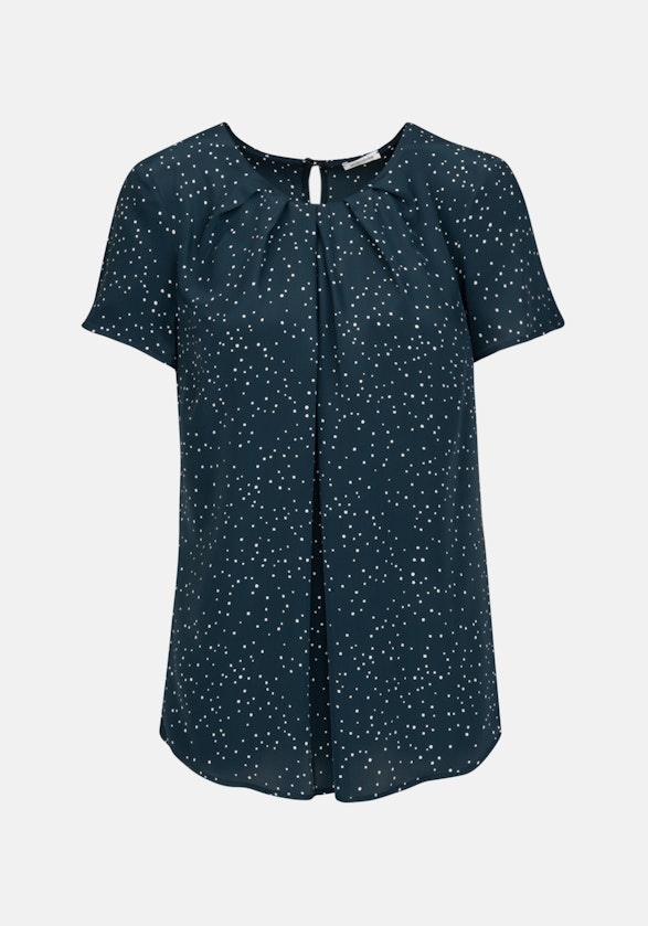 Korte mouwen Popeline Shirtblouse in Donkerblauw |  Seidensticker Onlineshop