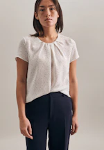 Regular fit Shirtbluse Punkte in Weiß |  Seidensticker Onlineshop